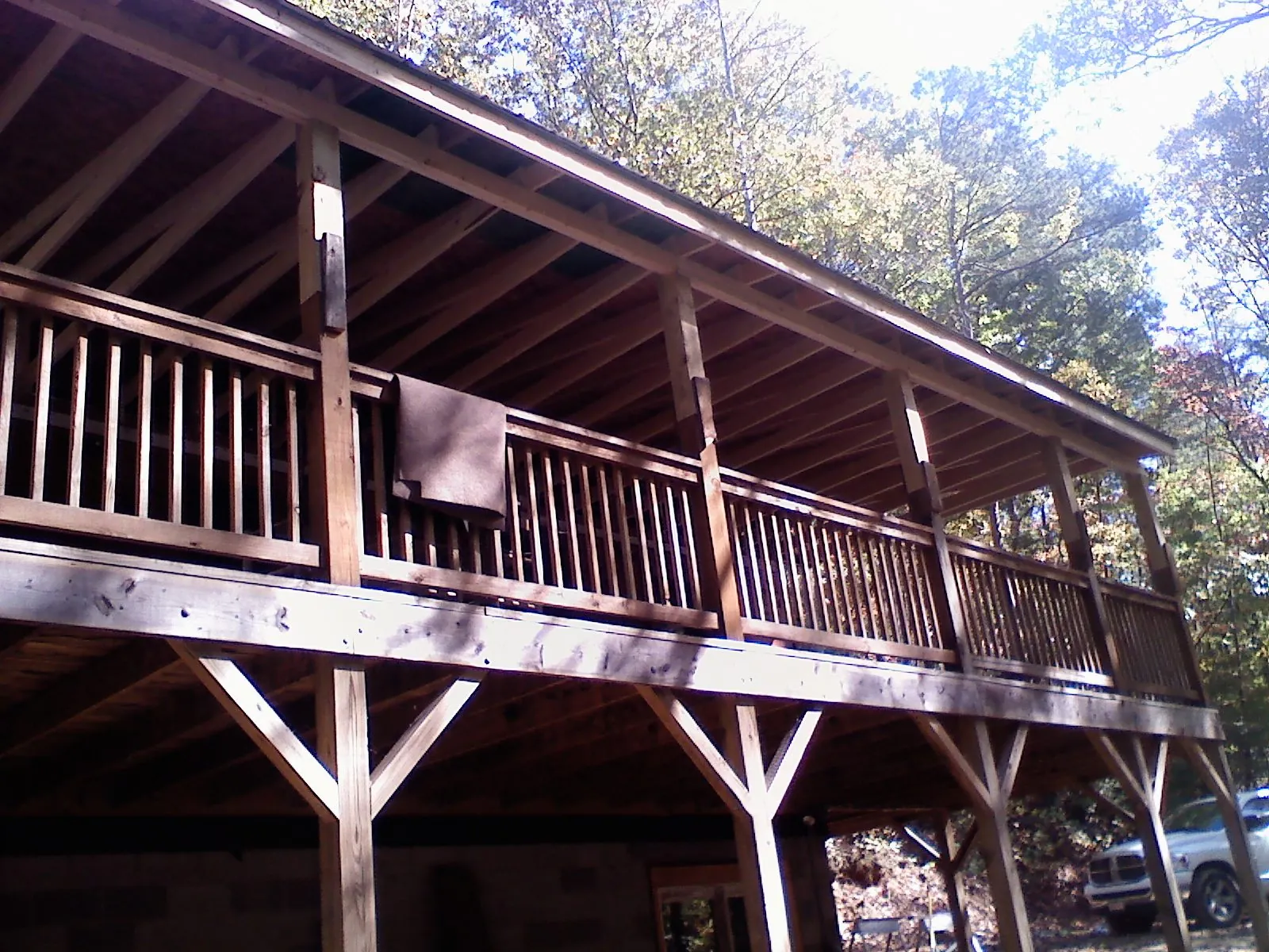 Timber framing under a new elevated porch and deck — Roof Leak Repair in Pequea by Roofing Brothers
